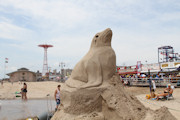 Sand Sculpting on Coney Island, Brooklyn